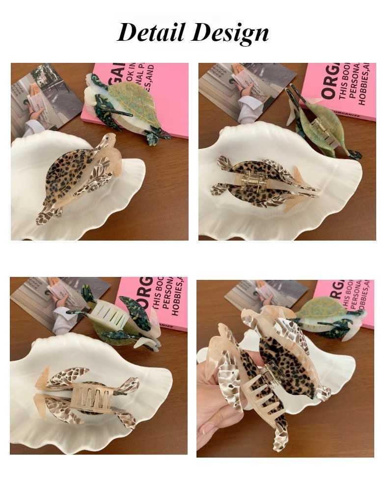 DuoShang New Ocean Series Turtle Hair Claw Acetate Claw Clips Marine Animal Crab Hair Clips for Women Girls Hair Accessories Y250707