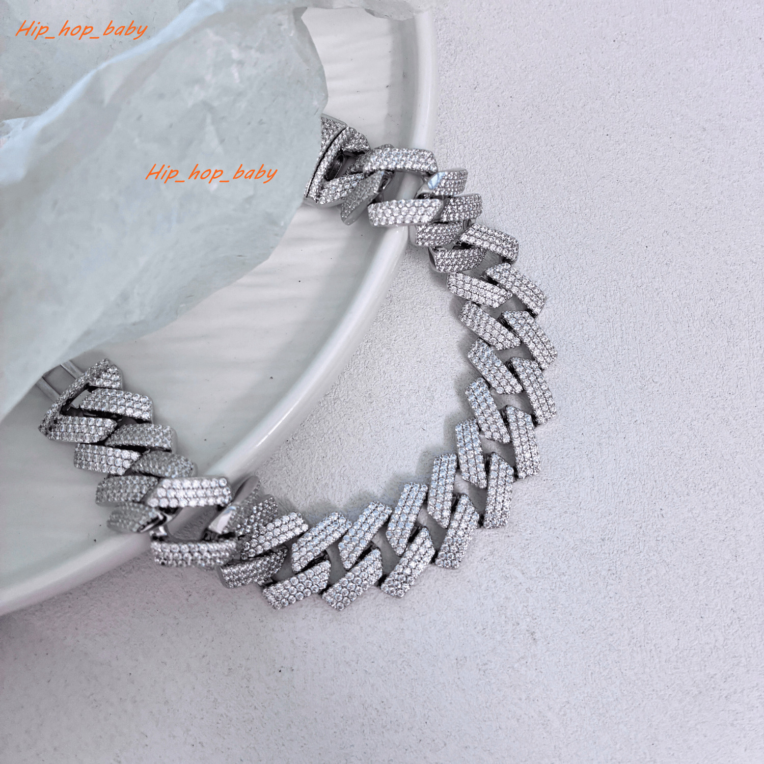 18MM Miami Cuban Link Chain Necklace Custom Iced Out Moissanite Silver Plated Luxury Hip Hop Jewelry for Men Women