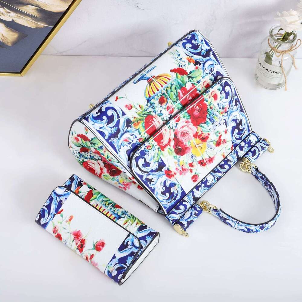 New Printed Two Piece Set Women S Texture Light Luxury Bag Guangzhou