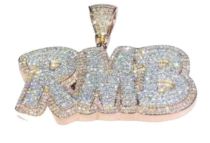 Customized Moissanite Letter Pendant in 925 Sterling Silver Iced Out Alphabet Pendant Fashion Jewelry for Men and Women Stylish