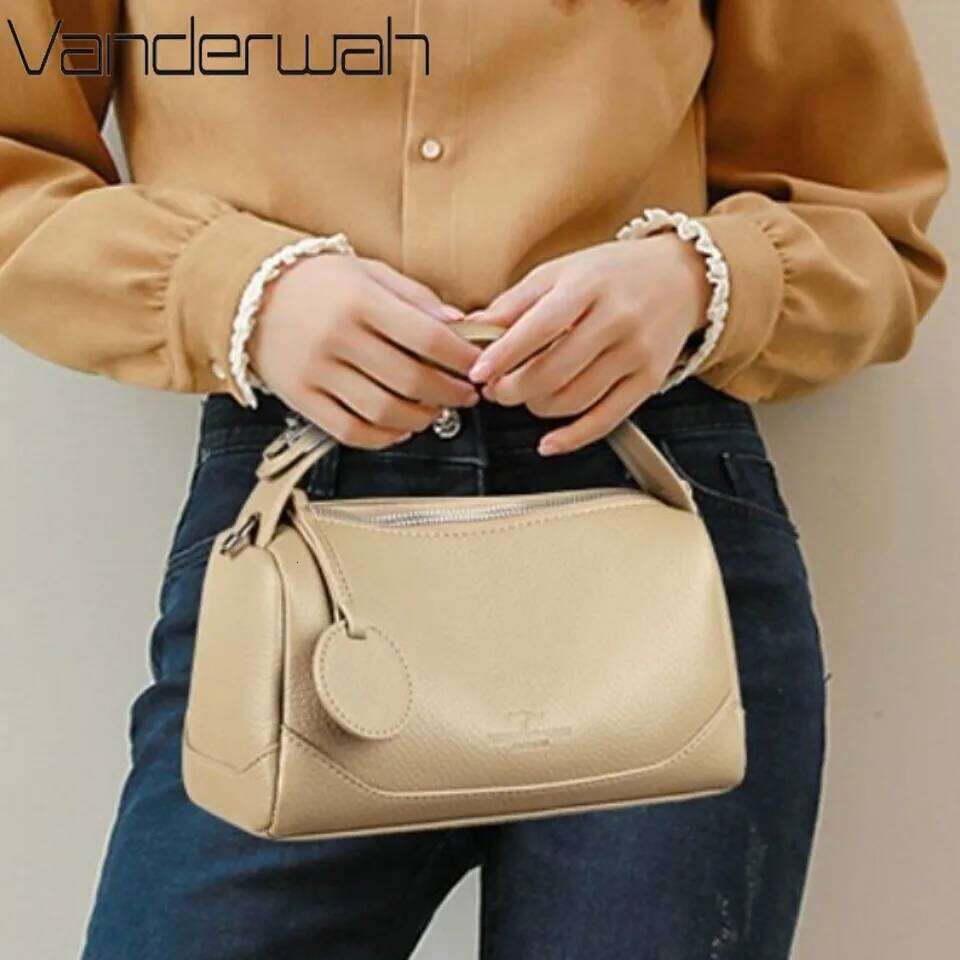 Elegant Women's Handbag Unique Handle Design Soft Leather Shoulder Crossbody For Handbags Women Bags