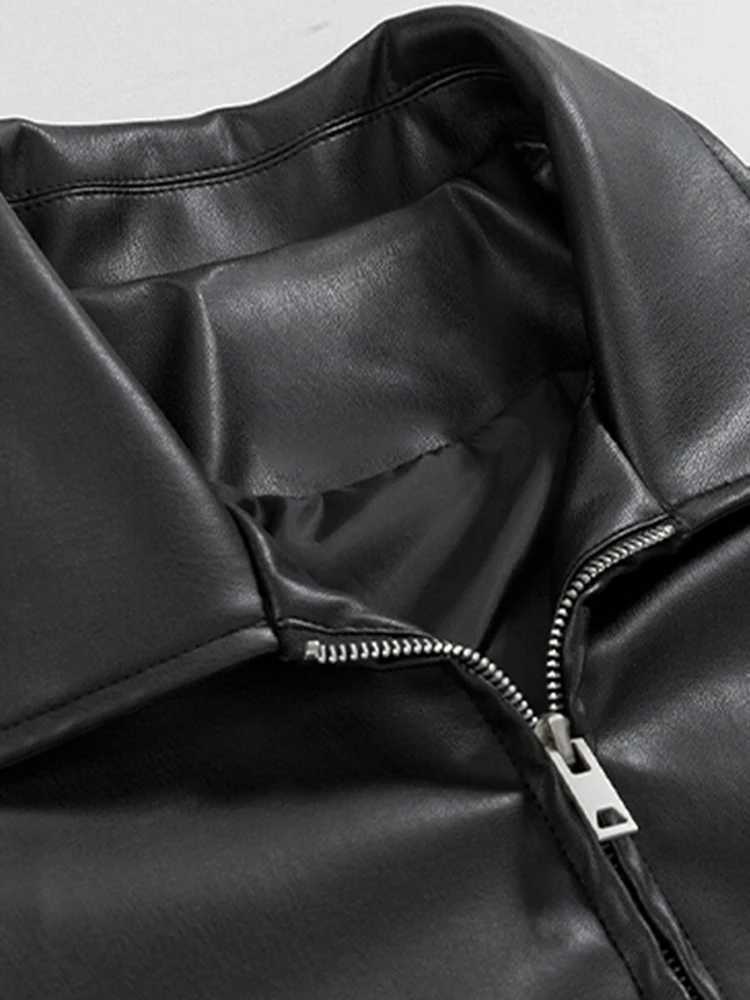 Mauroicardi Spring Autumn Cool Short BlaCK Soft Light Pu LeaTHer JaCKet Men Zipper Casual Mens JaCKets and Coats Fashion Z250708