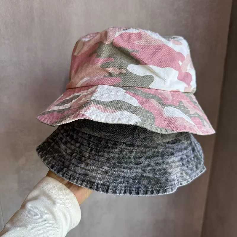 New Washed Cotton Camouflage Bucket Hat For Men And Women Outdoor Travel Casual Sun Cap Panama Fisherman Hats Bob Y250707