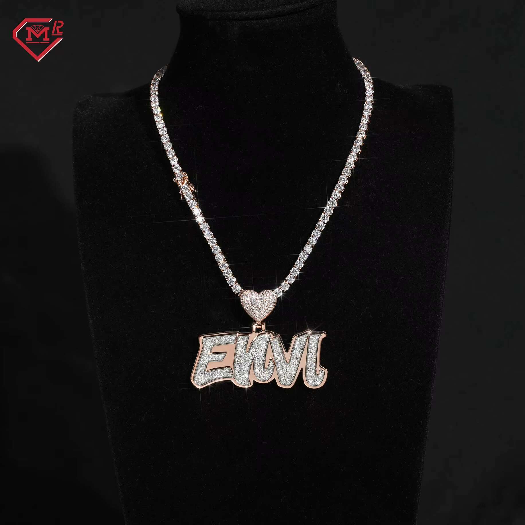 3-6mm Moissanite Chain Vvs Iced Out Tennis Necklace 925 Sliver Hiphop Moissanite Tennis Chain