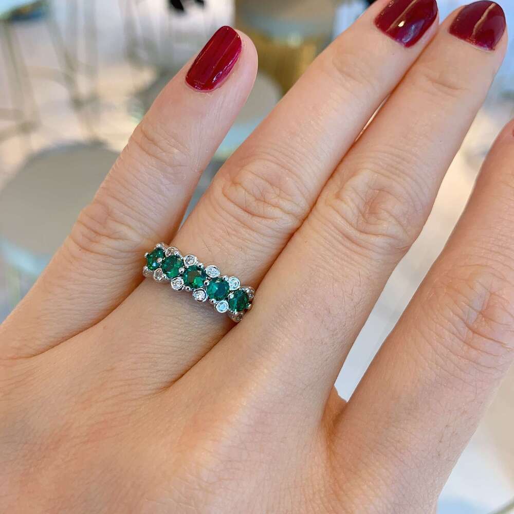 Trendy Live Streaming Simple Colorful Imitation Micro Inlaid Jewelry Ring Tiktok 090