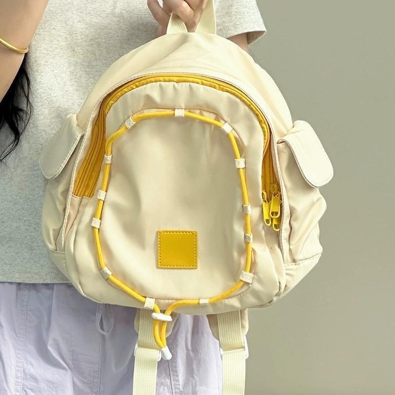 designer 2025 New Goose Egg Yellow Childlike Small Backpack High Appearance Campus Style Lightweight Water-Resistant Backpack