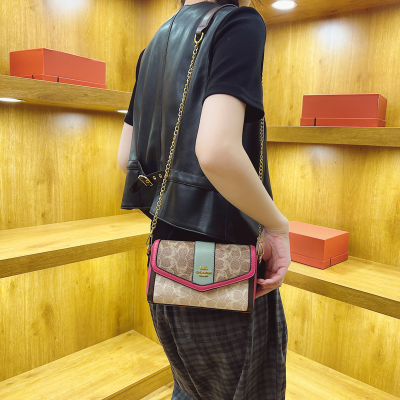 Designer High-End Feel for Women 2025 New Fashion Color-Block Small Square Elegant Versatile Shoulder Crossbody Light Luxury Women's Bag