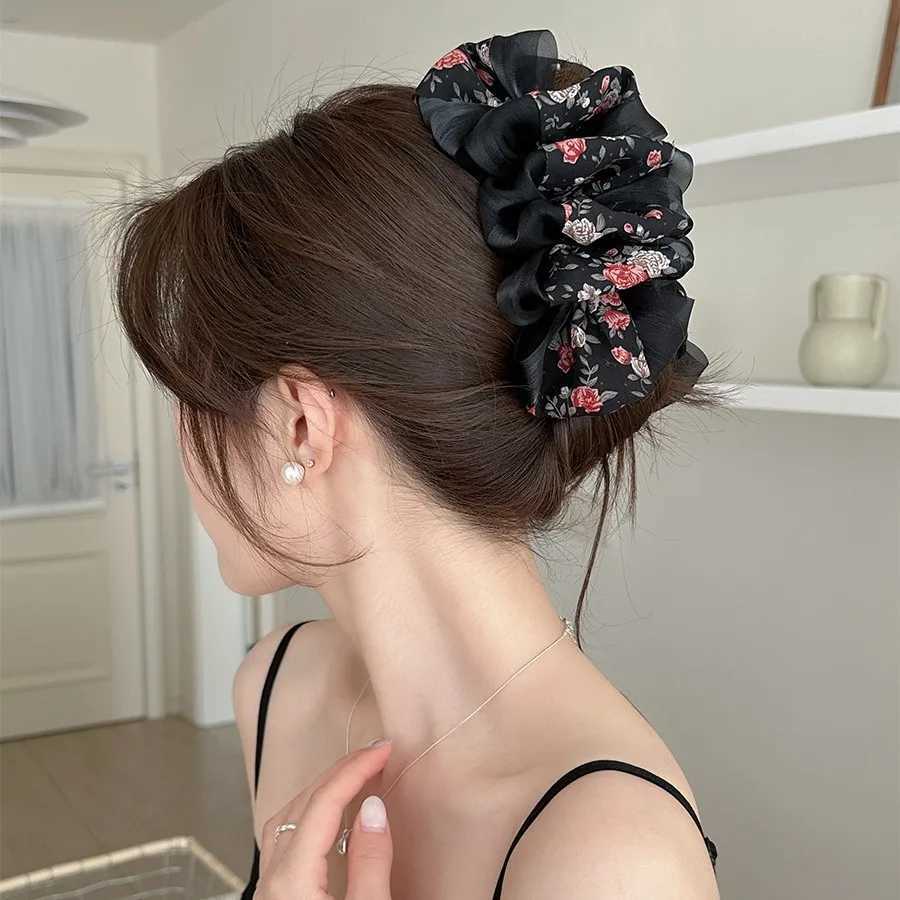 1pc Gentle Floral Multi-Layer Ruffled Hair Clip Fluffy High-End Versatile Hairpin for Women Back of the Head Hair Accessory Y250707