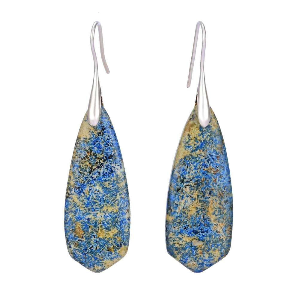 Lapis Lazuli Pointed Natural Women's Gift Jewelry Bohemian Stone Earrings