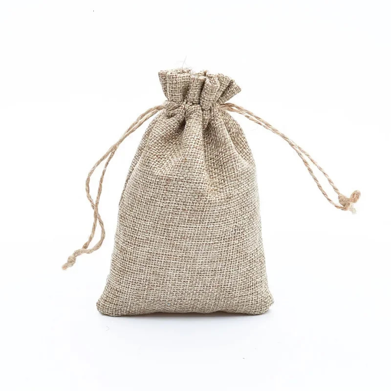 10pcs/lot Jute Linen Drawstring Bag Gift Bag Diy Handmade Bag Pack Christmas Party Wedding Jewelry Pouch 250702