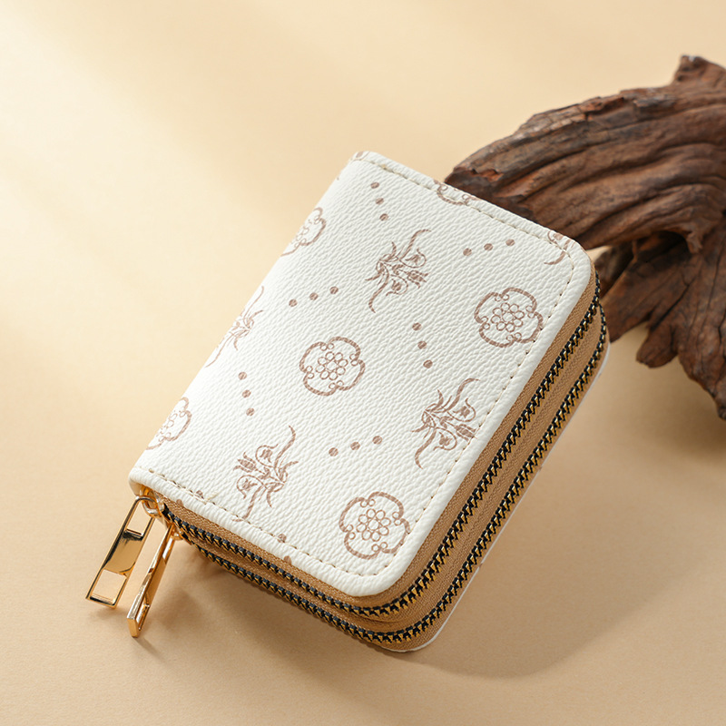 Free shipping designer 2025 New Women Card Holder Double Zipper Accordion Fashion Multi-Card Slot Multi-Functional Card Clip Retro Trendy Coin Purse