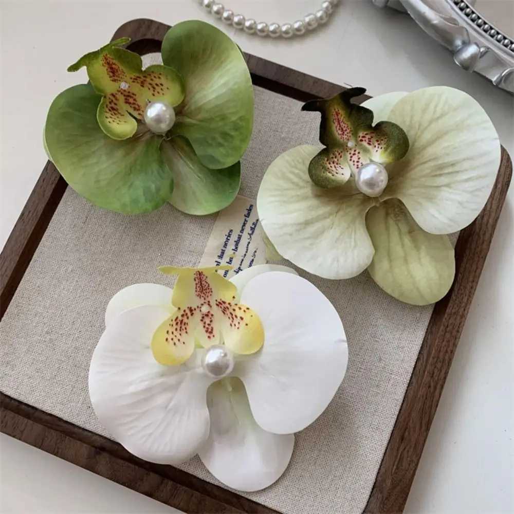 Pink Orchid Flower Hair Clip Hair Ornament Hair Accessories Bohemia Barrettes Side Barrettes Headdress Orchid Hairpin Y250707