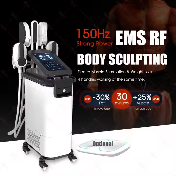 4 Handles ABS Hi-EMT 33 Tesla Body Neo RF Muscle Stimulator Sculpting Building Body Slimming Machine