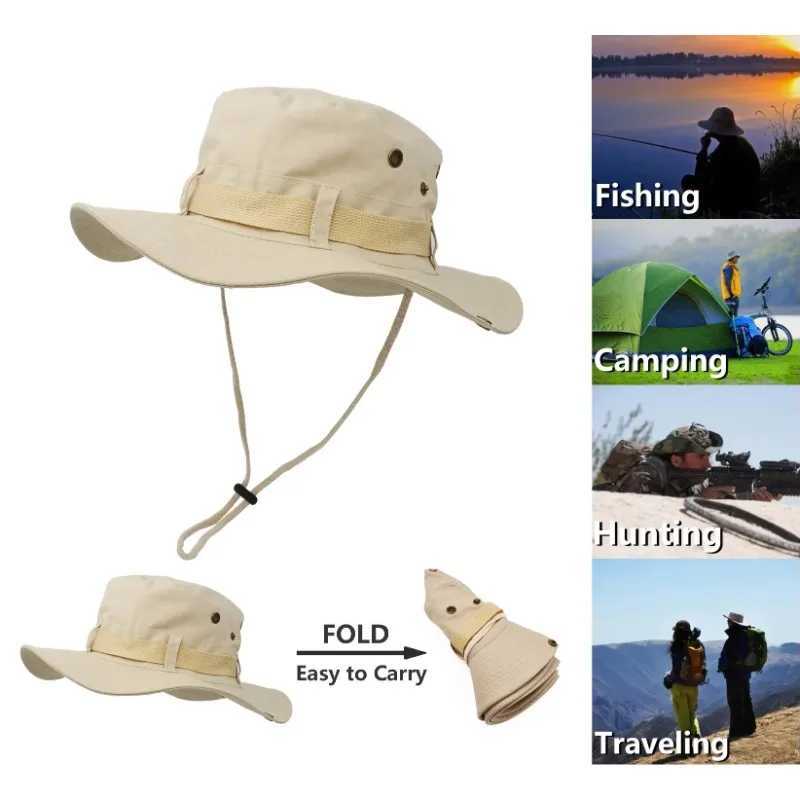 Double Layer High Quality Boonie Hat Bucket Hat Hunting Fishing Outdoor Wide Cap Brim Military For Men Women Fisherman Hat Y250707