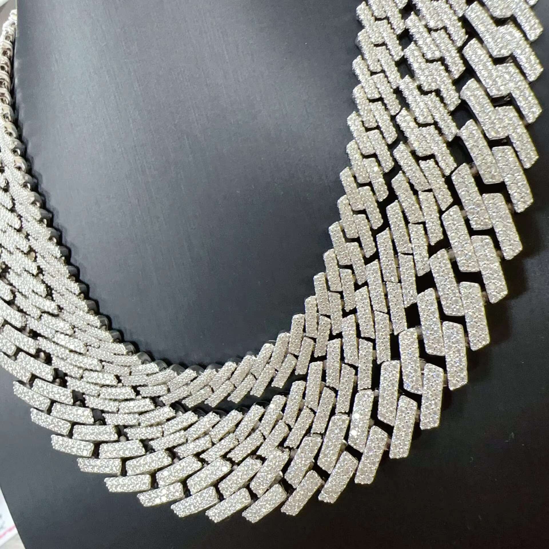 Hot Selling 925 Sterling Silver Hip Hop Moissanite Diamond Cuban Link Chain 10mm 12mm 15mm Iced Out Necklaces