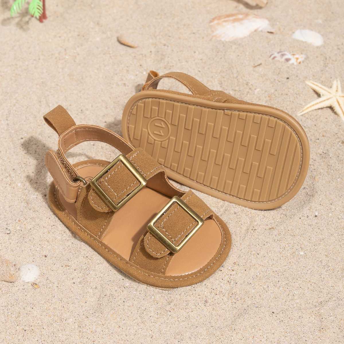 Infant Casual Style Buckle Decoration Beach Baby Sandals Anti-slip Comfortable Soft-soled Baby First Walkers R250707