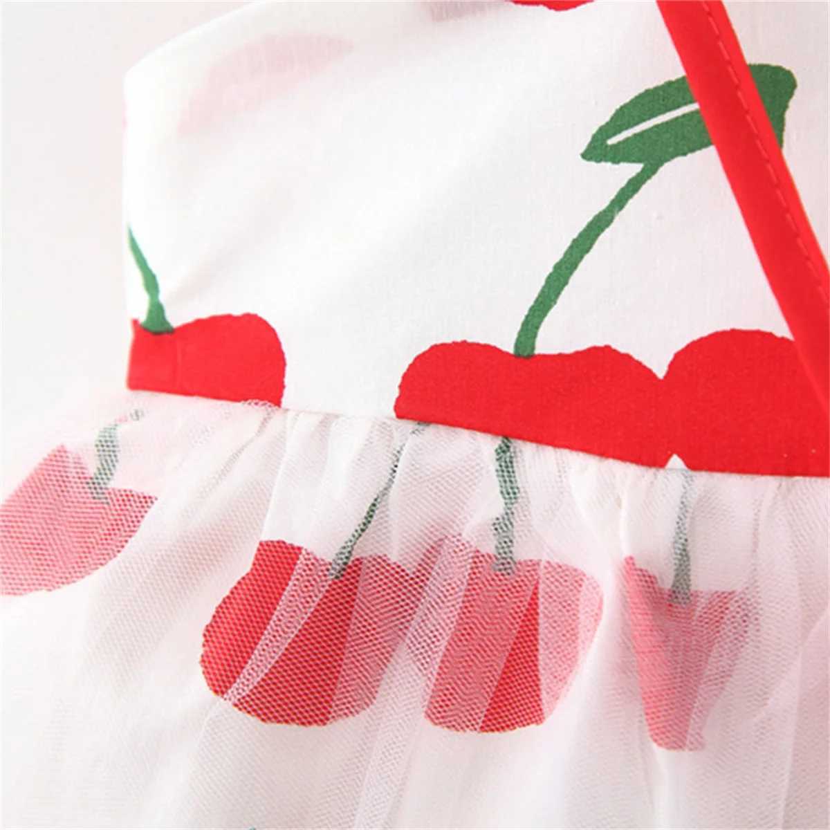2-piece Summer Baby Girl Mesh Princess Party Birthday Dress and Bag Printed Suspender Sleeveless Fairy Clothes R250707