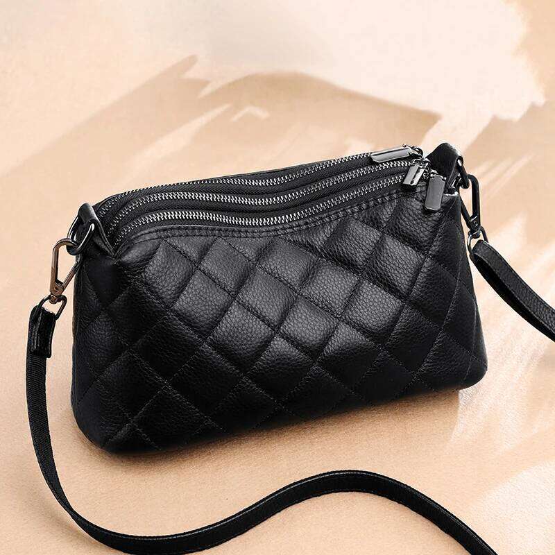 Soft Solid Genuine Shoulder Crossbody Bag For Women Designer 3 Layers Women's Handbag Cow Leather Female Tote Sac