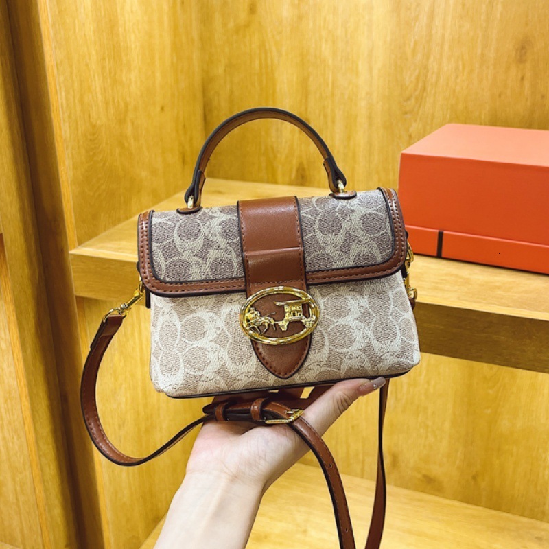 Designer High-End Feel for Women 2025 New Style Small Square Versatile Elegant Color-Block Fashion Shoulder Crossbody Light Luxury Women's Bag