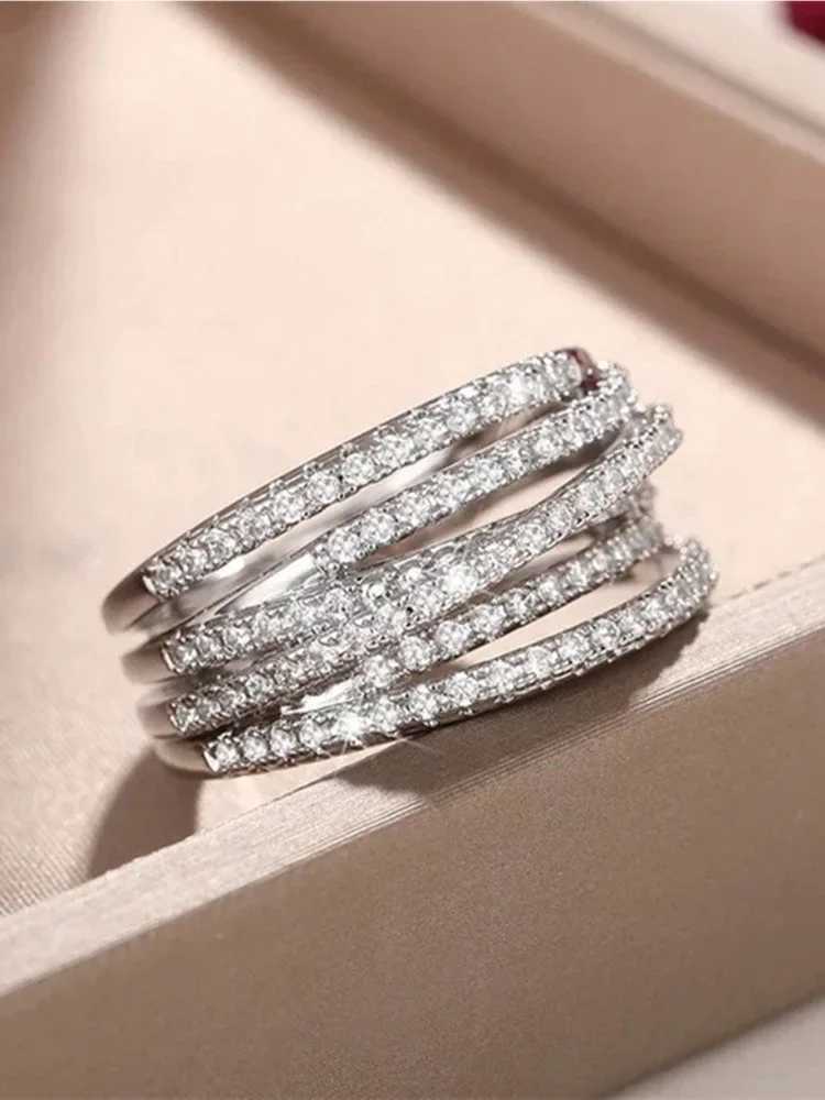 925 Sterling Silver Classic Retro Linewrapping Zircon Ring For Women Engagement Wedding Luxury Fashion High Quality Fine Jewelry XJ250707