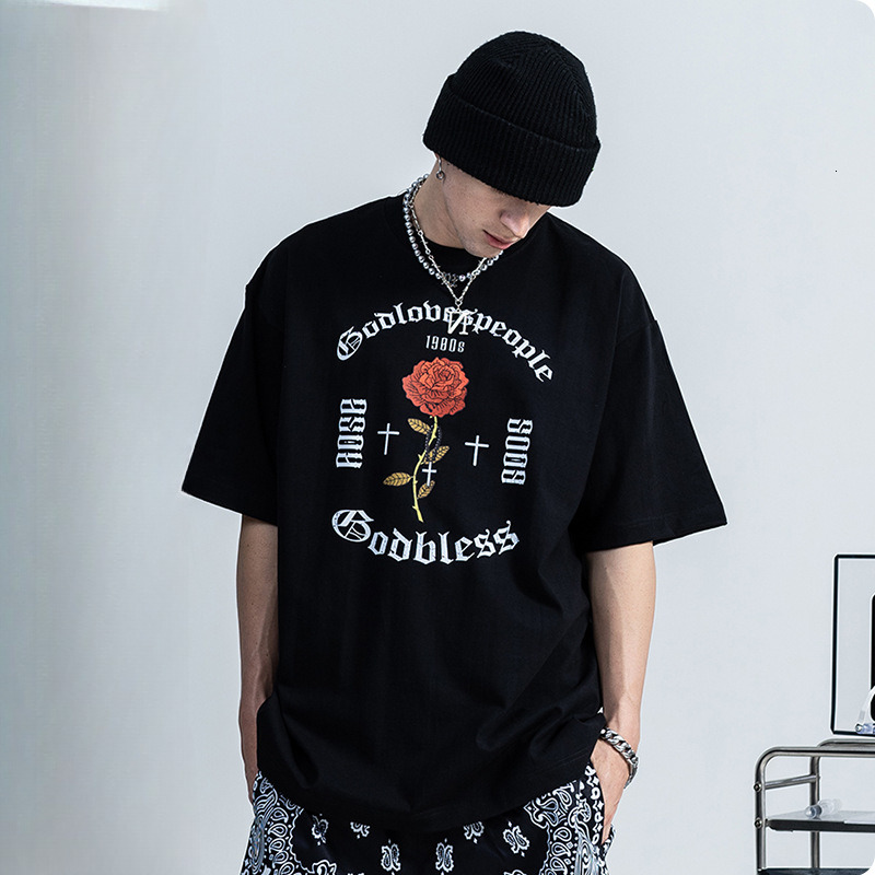 2025 Summer New T-shirt Retro Style Gothic Printed Short Sleeve T-shirt Personalized Street Style Loose T-shirt New Designer T-shirt