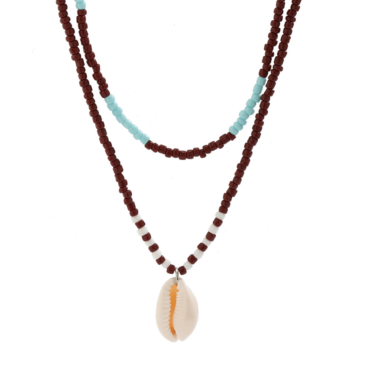 PuRui Bohemian Acrylic Seed Beads Strand Necklace for Women Neck Chain With Shell Charm Choker Jewelry Collar Wedding 250704