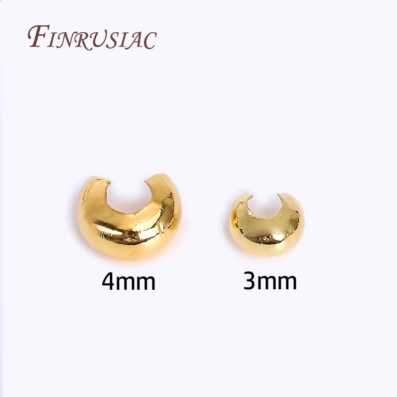 50100PcsLot Crimps Covers18K Gold Plated Crimp Bead CoversDIY AccessoriesJewelry MakingRound Covers End Beads 250625