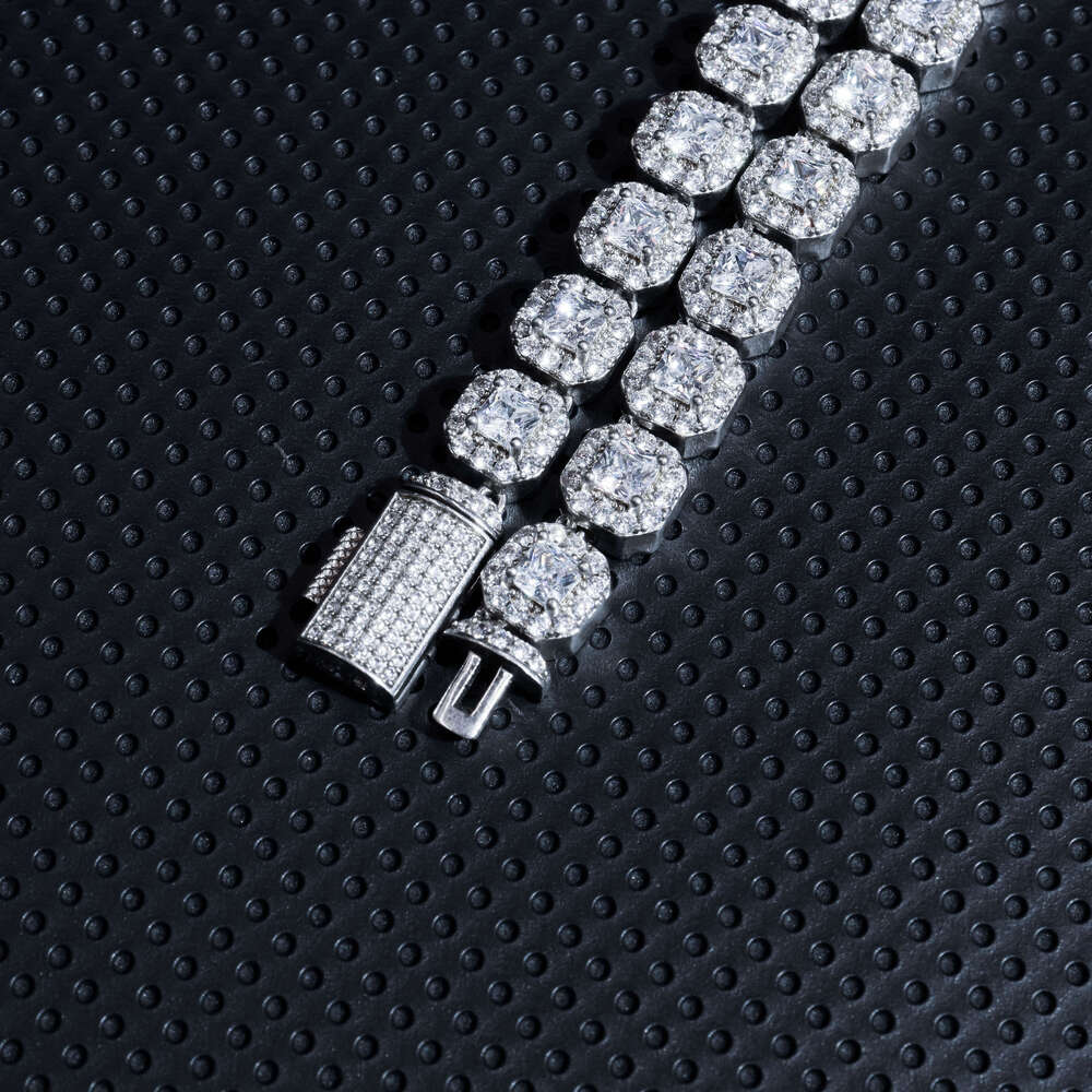 New Fashion 8mm CZ Fine Jewelry Necklace Gift Sterling Silver 5A Zircon Cuban Link Chain for Women Men
