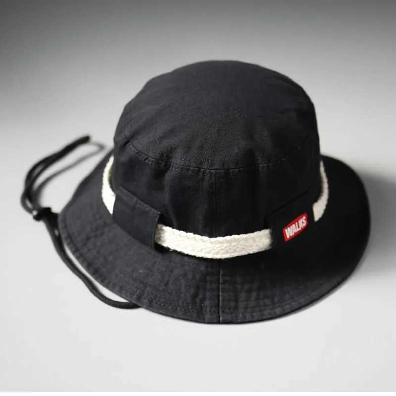 2025 New American Vintage Letter Bucket Hats for Men and Women Spring Summer UV Protection Hiking Hat Climbing Sunshade Fisherman Caps Y250707