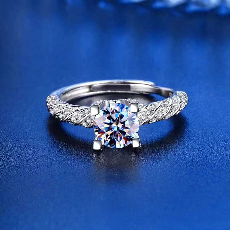 925 Sterling Silver Open Ring with Micro Inlay CZ Simulated Stackable Ring Platinum Plated Eternity Bands for Women XJ250707