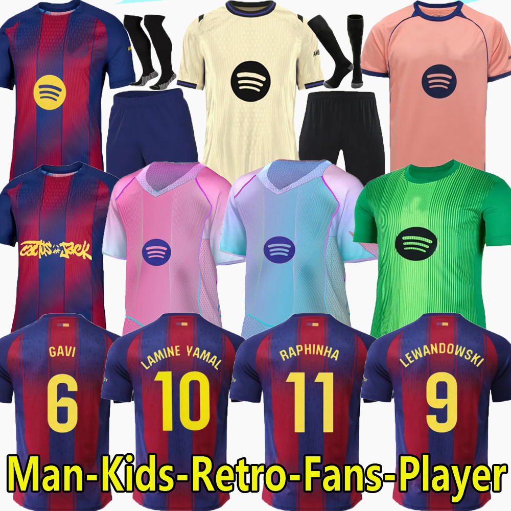 2025 2026 LAMINE YAMAL RAPHINHA soccer jerseys Special 24 25 26 camiseta de futbol FERRAN LEWANDOWSKI PEDRI ANSU FATI GAVI ERIC KOUNDE kids kit football shirt9999