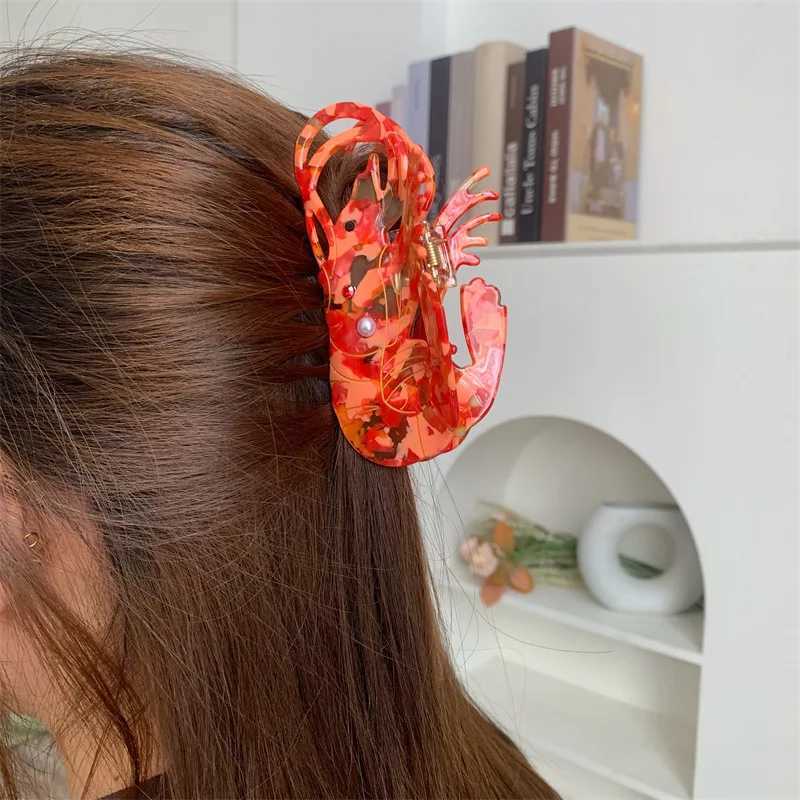 New Design Crayfish Acetic Acid Hair Grab Clip Trendy Personality Shark Clips Cute Lobster Hair Claws Hair Accessories For Women Z250707