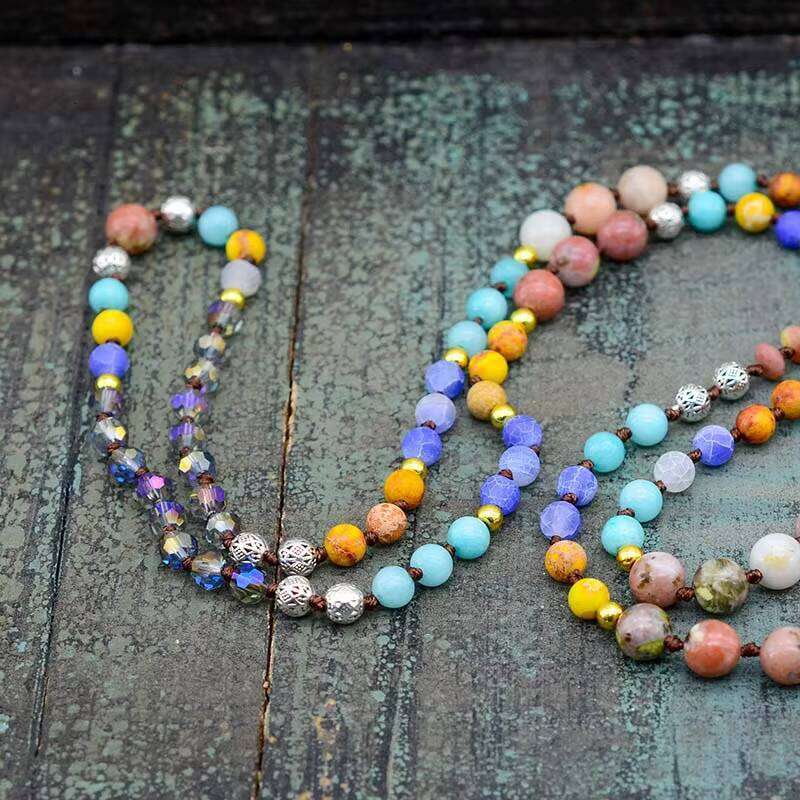 Natural Beads Handmade Multi-color Necklace Women's Jewelry Gift