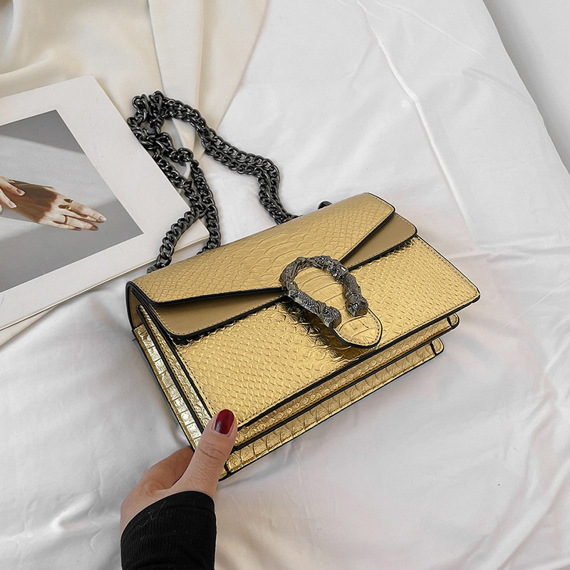 Designer High-End Snake Pattern for Women 2025 New Fashionable Versatile Chain Single Shoulder Crossbody Light Luxury Women's Bag