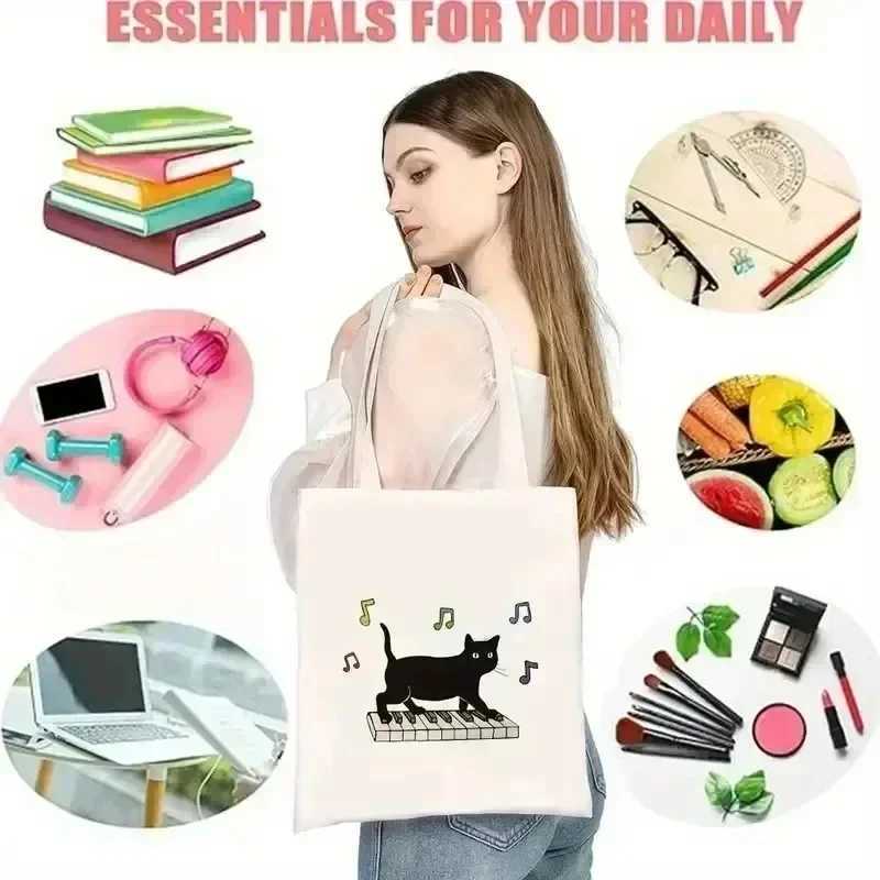 Treat People with Kindness Womens Handbag Canvas Casual Shoulder Bag Eco Large Capacity Shopping Bag Schoolbag Decor