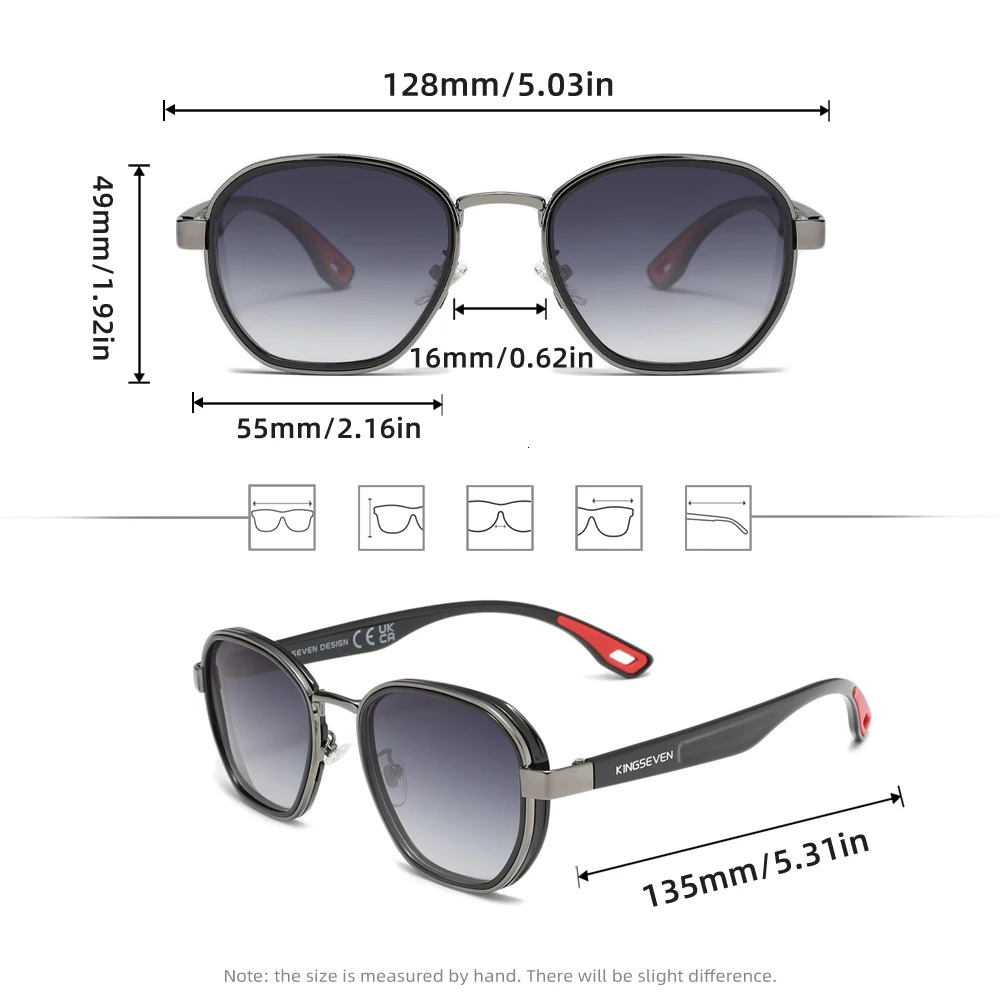 Kingseven Fashion Vintage Round Sunglasses Men Women Classic Retro Polarized UV400 Eyewear Driving Fishing Casual Glasses 250707