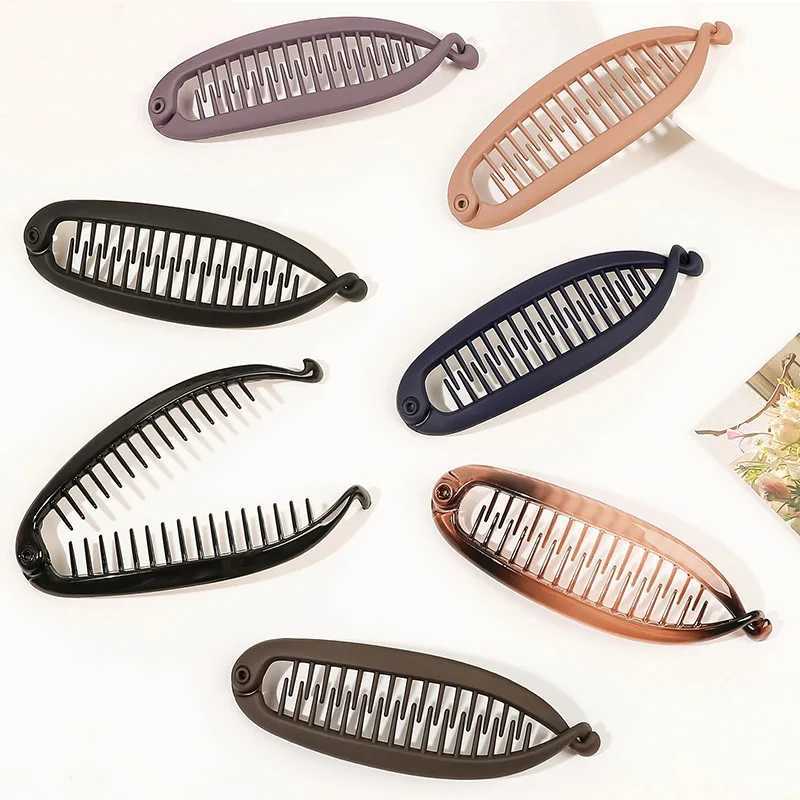 Matte Fish Shape hair Claw Solid ColorClaw Clips Hairpin Ponytail Banana hair clip Headband For Women Accessories FZr01 Z250707