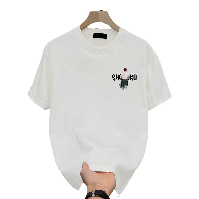 free shipping for man highly anticipated pure cotton trendy brand printed men's short-sleeved cool and stylish casual T-shirt attractive