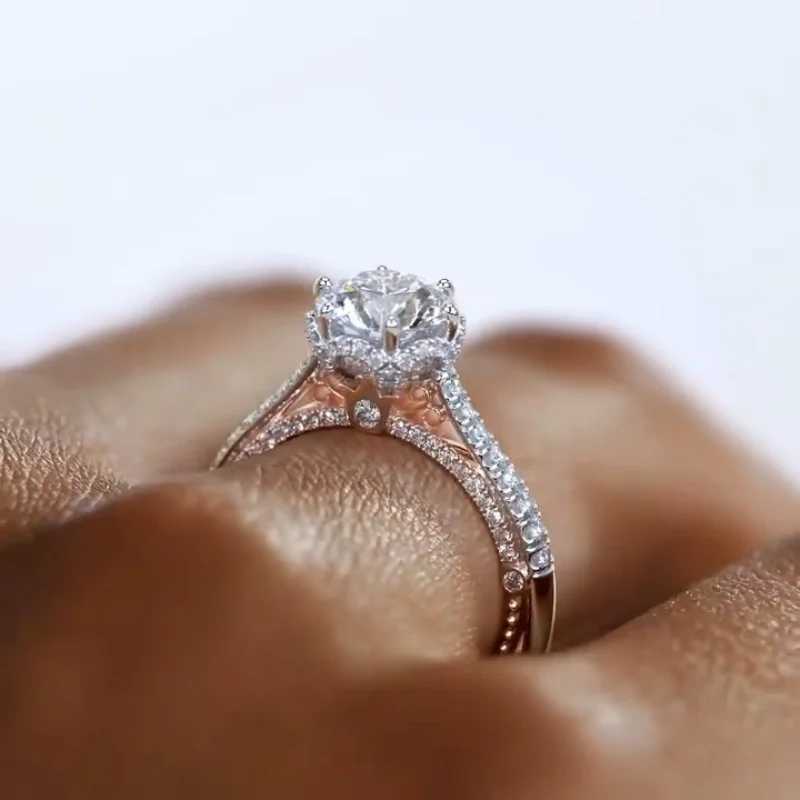 2023 New Luxury Halo Shiny Diamond 925 Sterling Silver Engagement Ring For Women cheap items with free shipping Valentines Day XJ250707