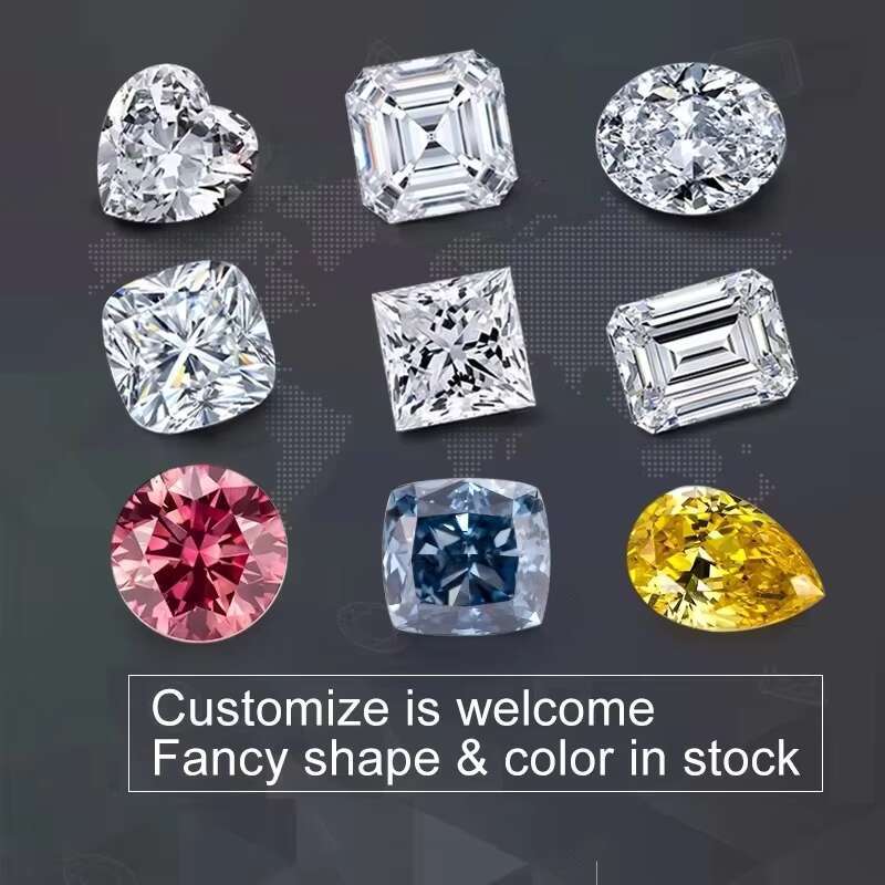 IGI Certified Pink CVD Lab Grown Diamond Pear Oval Radiant Princess Cut Fancy Shape HPHT Loose Diamond Various Colors