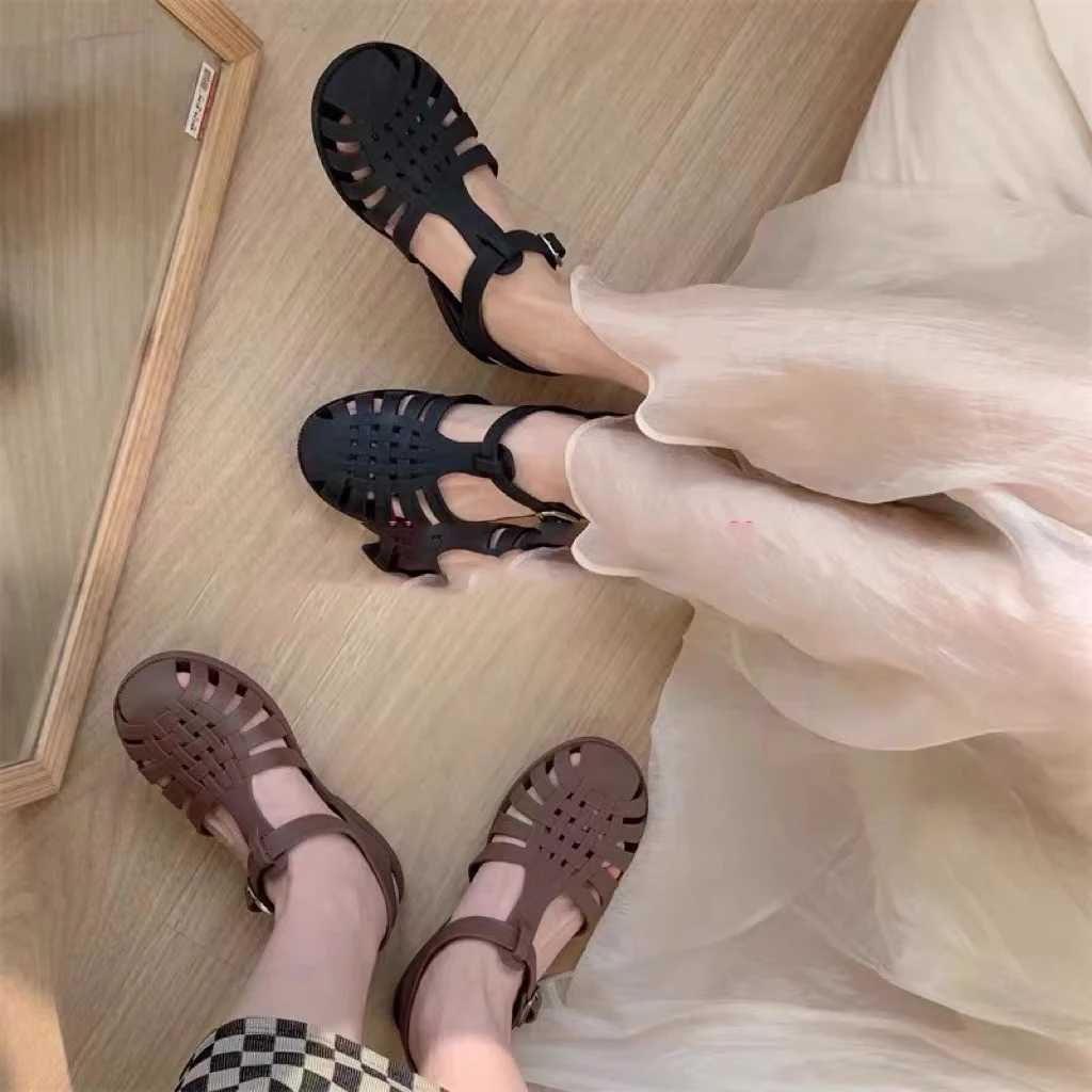 2025 Summer Kids Jelly Sandals Korean-style Open-toe Hollow-out Baby Roman Shoes for Boys and Girls Fashionable R250707