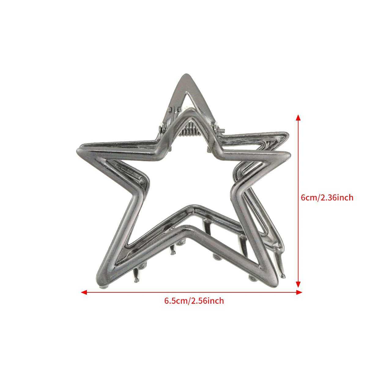 Avaiat Harajuku Hollow Star Pentagram Star Hair Claws Sweet Cool Charm Trend Hair Clip For Women Y2k Hair Accessories Y250707
