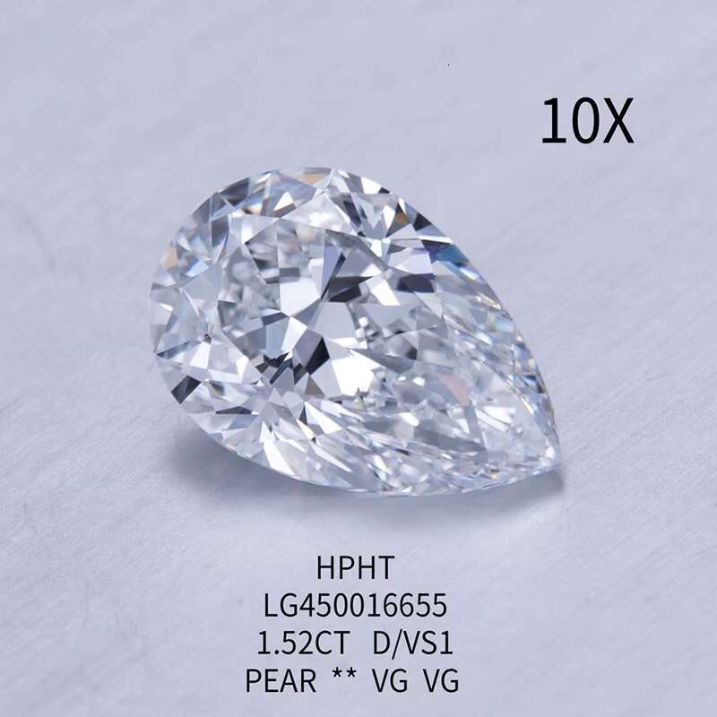 Messi Jewelry 1ct 1.5ct 2ct 2.5ct 3ct 4ct 5ct Pear Lab Diamond IGI Certified Fancy Cut HPHT CVD Pear Shape Lab Grown Diamond