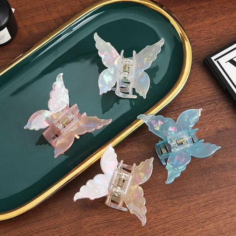 Acetate Retro Butterfly Hair Claw Sweet Cute Fairy Colorful Women Hair Clip Crab Headband Hair Styling Accessories Y250707