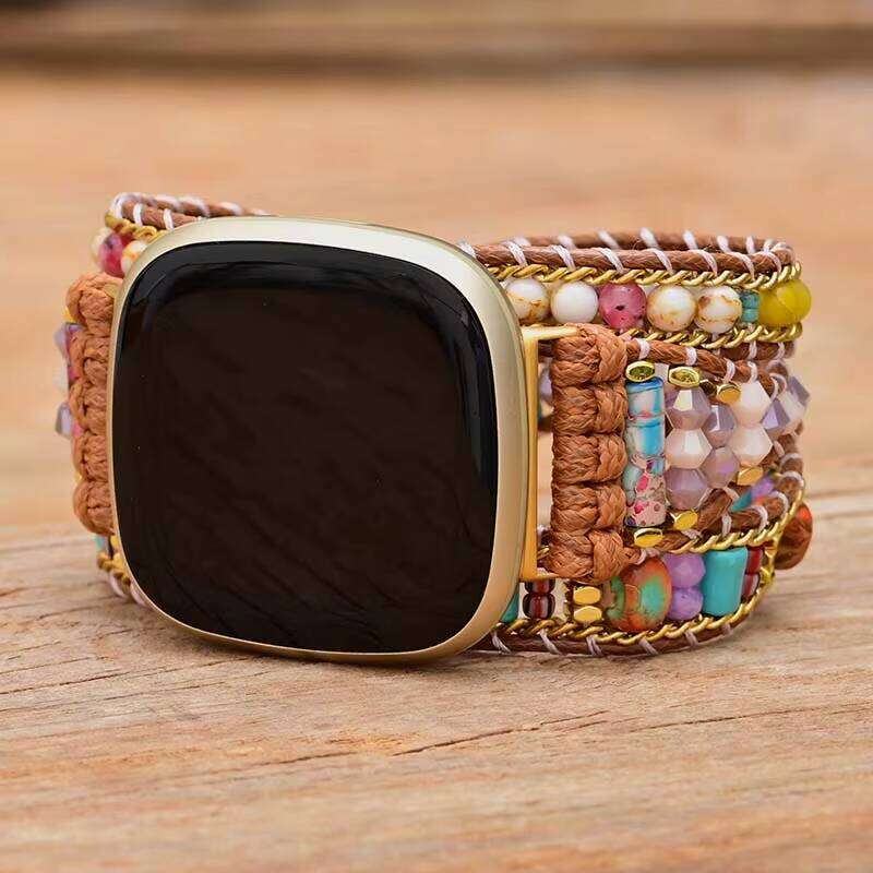 Vibrant Natural Stone Accessories 3 Bands Bohemian Vegan 3-Layer Jasper Watch Band Replacement