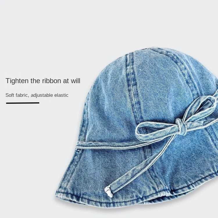 Sweet Face Covering Bow Hat Smiling Face Revealing Face Small Basin Hat Breathable Sun Protection Cowboy Fisherman Hat Summer Y250707
