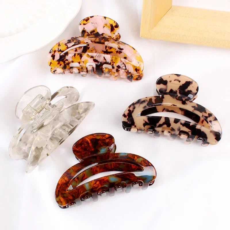 13 Colors Acetate Hollow Geometric Crab Claw Fashion Korean Womens Hair Clips Girls Barrettes Hairpin Headwear Z250707