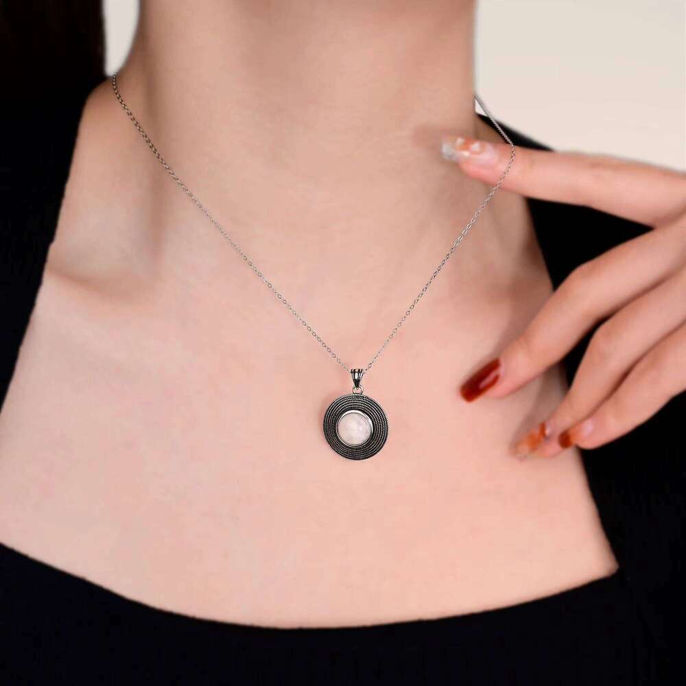 Sterling Sier Necklace Moonstone Natural Stone Jewelry Women's Gift