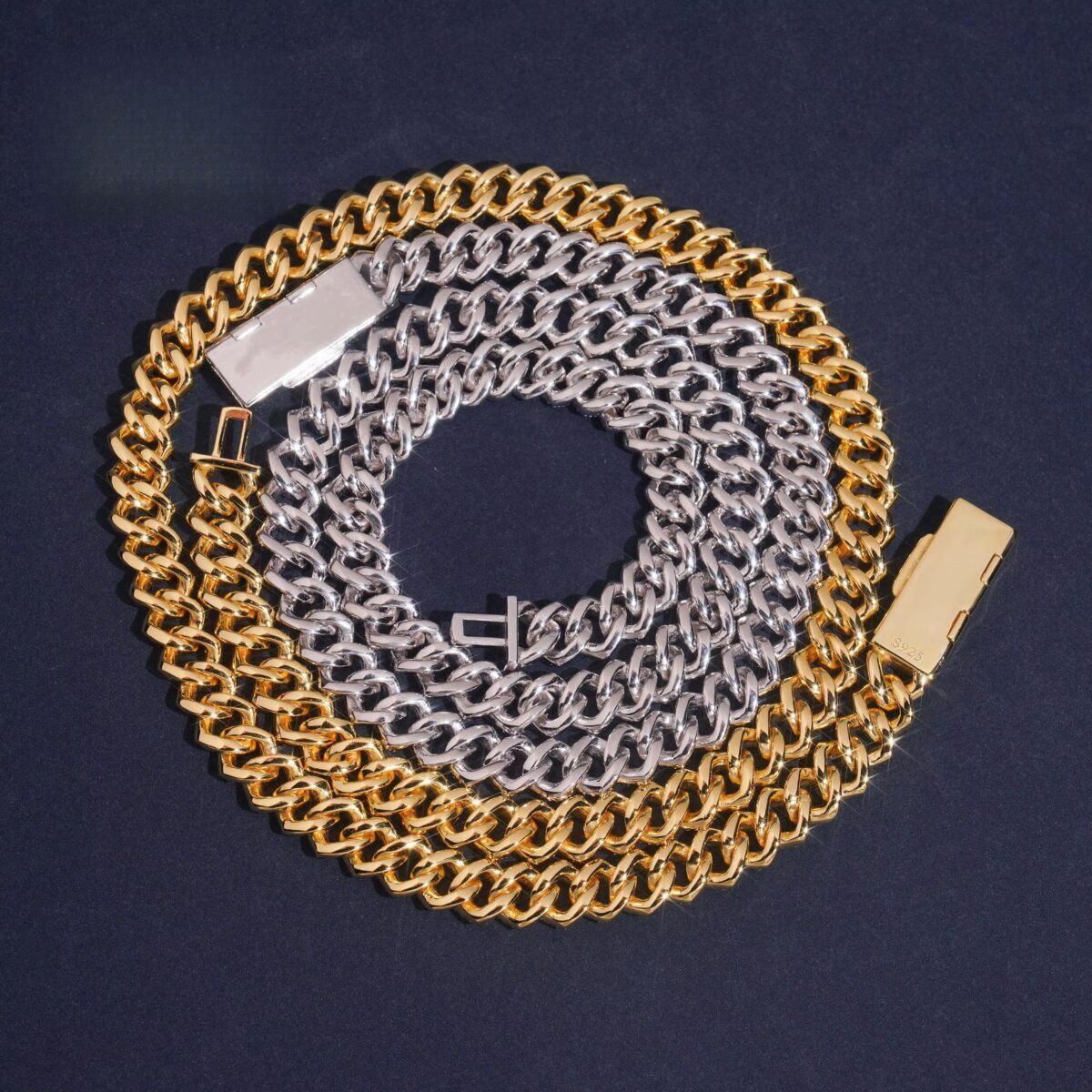2025 Best Selling Jewelry 10mm Two Rows Solid Sier Iced Out Hip Hop Pass Tester Moissanite Miami Cuban Link & Bracelet