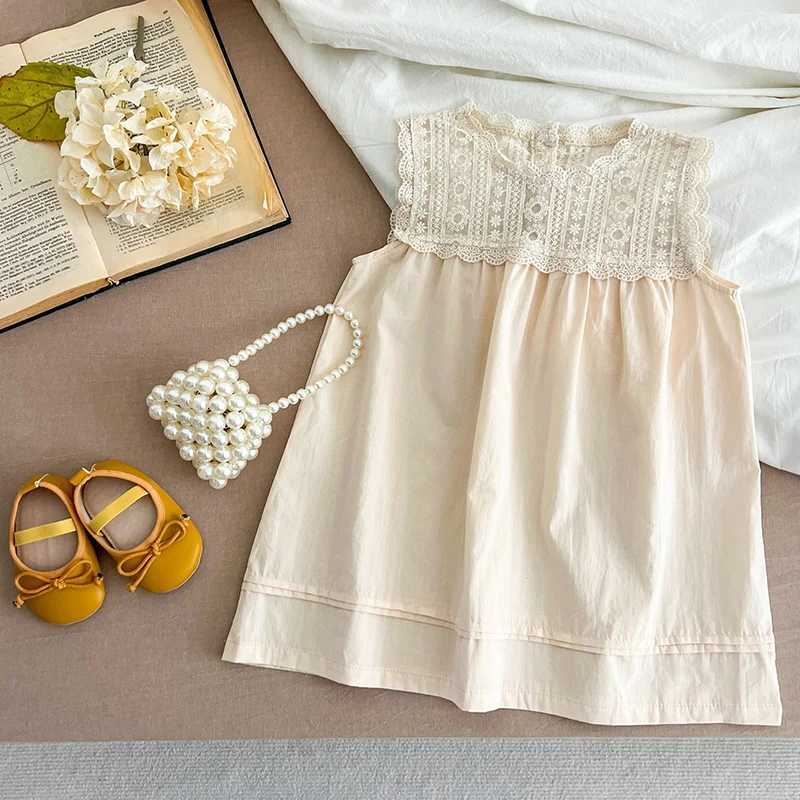 Baby Pink Princess Dress 1-sh Y Girls Dresses Summer Sweet Lace Embroidery Sleeveless Dress Kids Clothes Costumes Children Outfits R250707